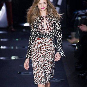 DVF Black and White Patterned Dress